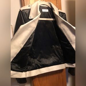 YSL women’s two-tone leather jacket.